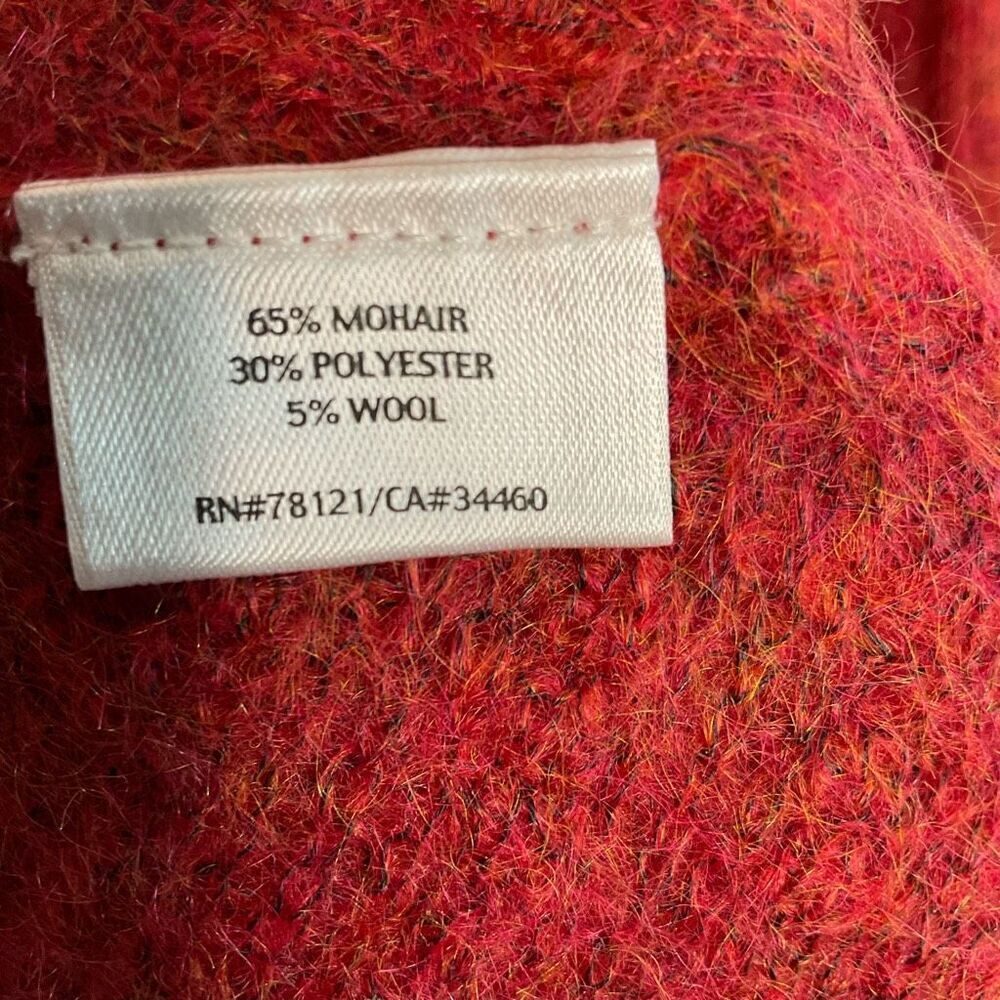 Eileen Fisher Women L Mohair Melange Cardigan Sweater Minimalist Fuzzy OpenFront - Picture 10 of 11